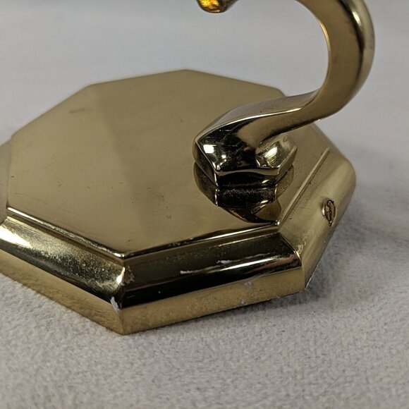 Valsan Vintage Made in Portugal Robe Hook Wall Door Gold Brass Octagonal Coat - Picture 5 of 9